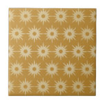 Carreau Motif de démarrage Or Ochre moderne du milieu du s<br><div class="desc">Design d'inspiration moderne du milieu du siècle avec motif vintage de starbursts rétro sur un arrière - plan d'or ocre. Design moderne simple et propre. Créez votre propre motif personnalisé en téléchargeant une nouvelle image, ou utilisez le bouton "contacter ce concepteur" pour obtenir de l'aide. Pour créer votre propre design...</div>