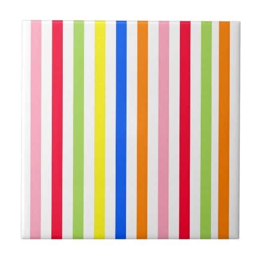 Carreau Motif de design de rayures vibrantes et colorées (Devant)