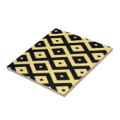 Carreau Motif de diamant jaune citron et noir (Côté)