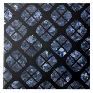 Carreau Motif de diamants moderne urbain noir et bleu