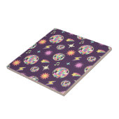 Carreau Motif de disco Super rétro coloré (Côté)