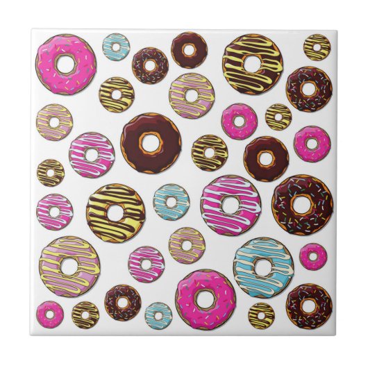 Carreau Motif De Donuts, Donuts Colorés, Saupoudrages (Devant)
