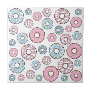 Carreau Motif De Donuts, Donuts Roses, Donuts Bleus