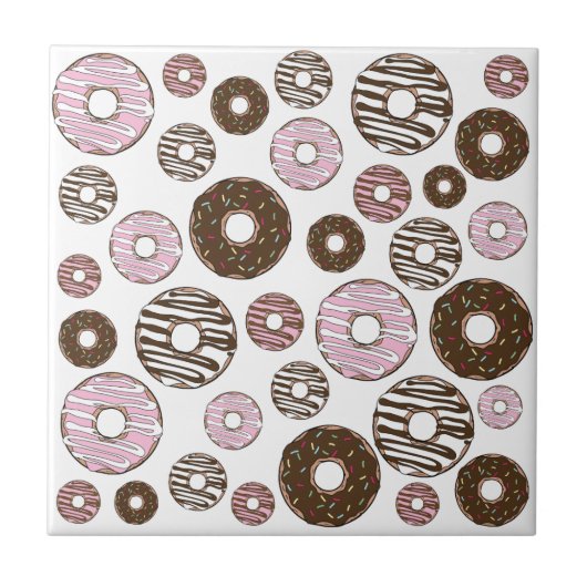 Carreau Motif De Donuts, Donuts Roses, Donuts Brown (Devant)