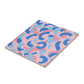 Carreau Motif de doodle rose et bleu (Côté)