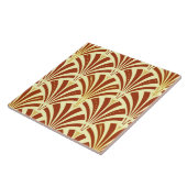 Carreau Motif de fan d'art déco - cuivre sur le jaune (Côté)