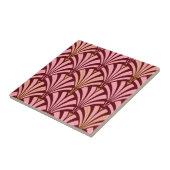 Carreau Motif de fan d'art déco - rose et rouge foncé (Côté)