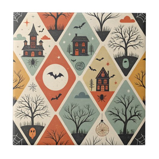 Carreau Motif de fantôme sombre (Devant)