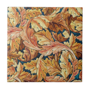 Carreau Motif de feuille d'acanthe automnal de William Mor