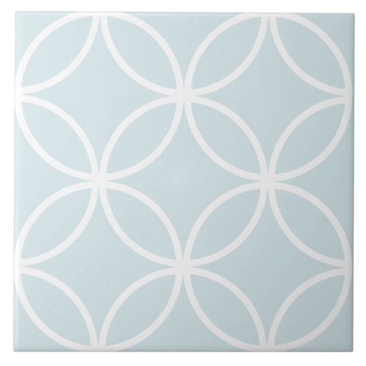 Carreau Motif de feuille de cercle bleu et blanc doux (Devant)