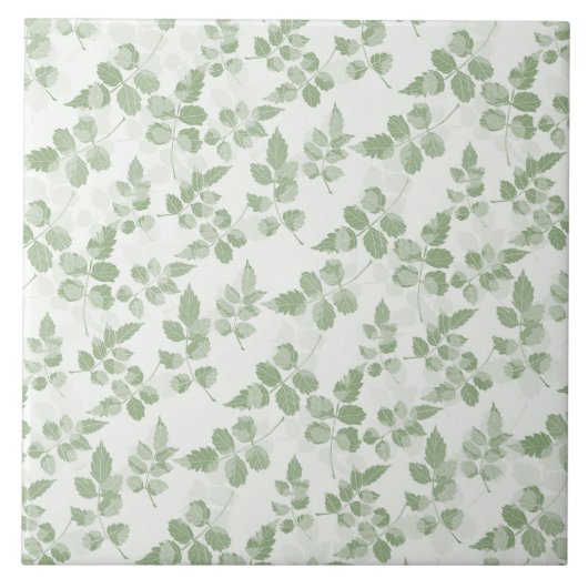 Carreau Motif de feuilles botaniques vert sarcelle moderne (Devant)