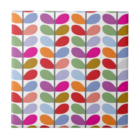 Carreau Motif de feuilles colorées (Devant)