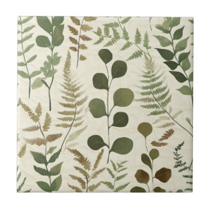 Carreau Motif de feuilles pressées botaniques – Impression