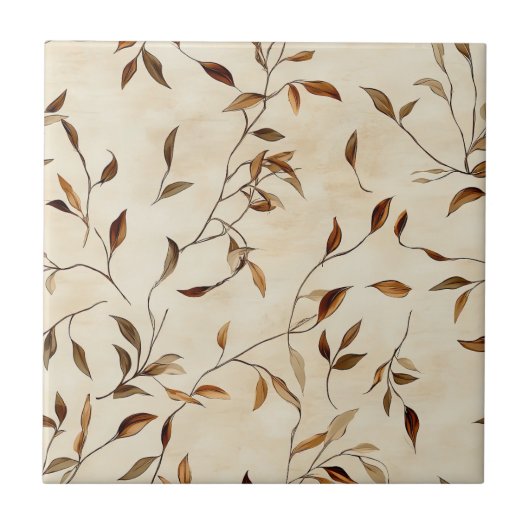 Carreau Motif de feuilles pressées rustique – Botanique d' (Devant)