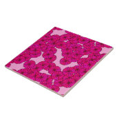 Carreau Motif de fleur d'art déco - magenta sur le rose (Côté)