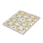 Carreau Motif de fleur de fraisier à l'aquarelle (Côté)