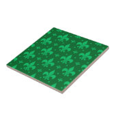 Carreau Motif de fleur de lis verte (Côté)