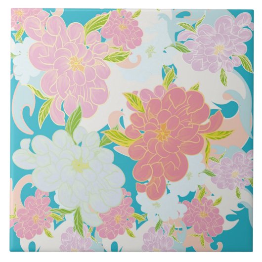 Carreau Motif de fleurs (Devant)