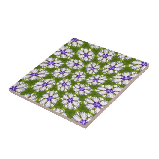 Carreau Motif de fleurs blanches (Côté)