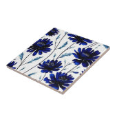 Carreau Motif de fleurs bleu marine (Côté)