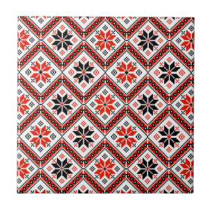 Carreau Motif de fleurs bulgare
