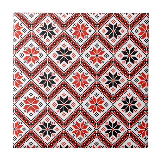 Carreau Motif de fleurs bulgare (Devant)