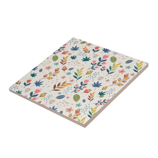 Carreau Motif de fleurs colorées (Côté)