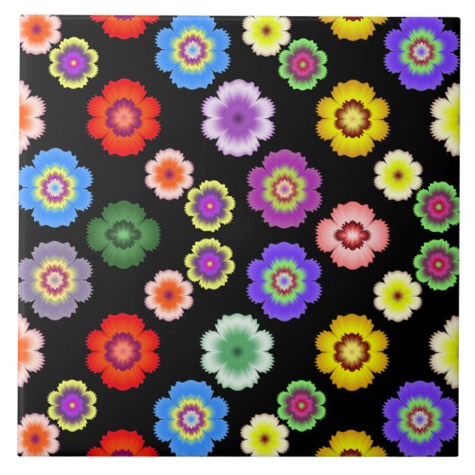Carreau Motif de fleurs colorées (Devant)