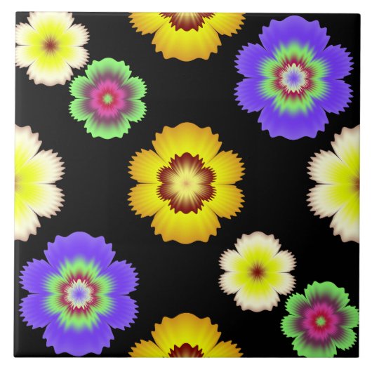 Carreau Motif de fleurs colorées (Devant)