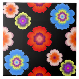 Carreau Motif de fleurs colorées