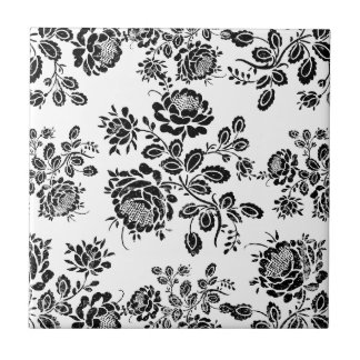Carreau Motif de fleurs floral affligé de roses de damassé