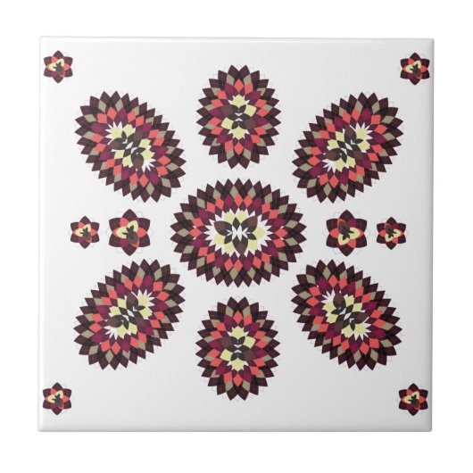 Carreau Motif de fleurs Mandala (Devant)