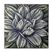 Carreau Motif de fleurs Peony géant en noir et blanc (Devant)
