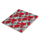 Carreau Motif de fleurs rouge magnifique d'été de pavots (Côté)