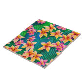 Carreau Motif de fleurs tropicales hawaïennes (Côté)
