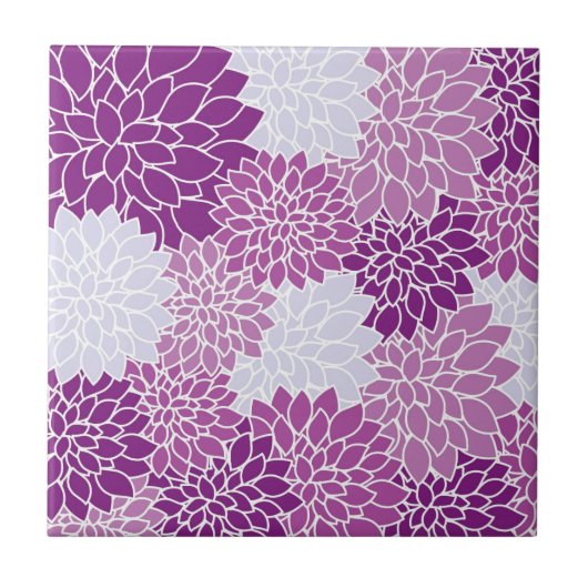 Carreau Motif de fleurs violettes (Devant)
