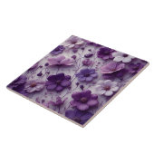 Carreau Motif de fleurs violettes sur un Arrière - plan bl (Côté)