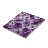 Carreau Motif de fleurs violettes sur un Arrière - plan bl (Côté)