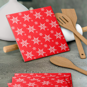Carreau Motif de flocon de neige, Flakes blancs, Neige, Ro