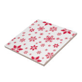 Carreau Motif de flocon de neige, Flammes de neige rouges, (Côté)