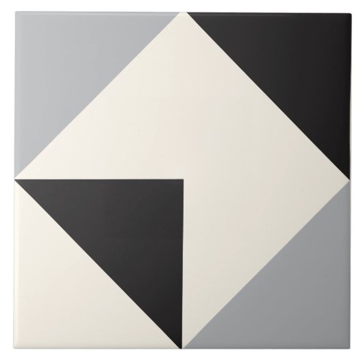 Carreau Motif de forme géométrique moderne gris (Devant)