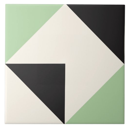 Carreau Motif de forme géométrique moderne vert (Devant)