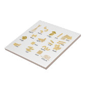 Carreau Motif de formes et noms de pâtes italiennes (Côté)