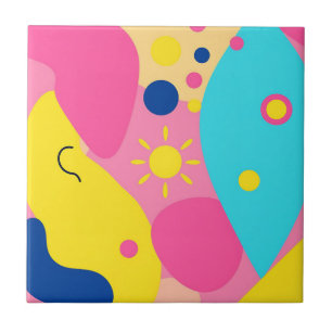 Carreau Motif de formes organiques ludiques et colorées