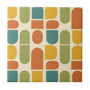 Carreau Motif de formes organiques modernistes du milieu d