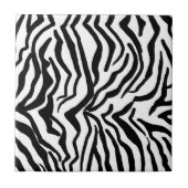 Carreau Motif de fourrure de peau de zèbre noir et blanc (Devant)