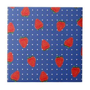 Carreau motif de fraise avec points
