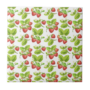 Carreau Motif de fraises rouges