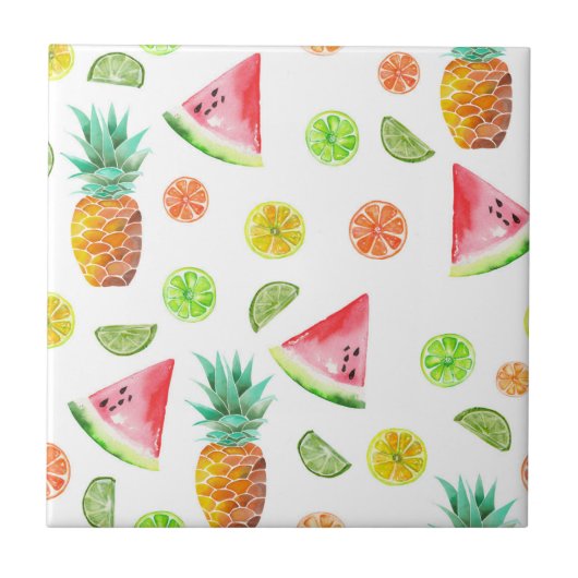 Carreau Motif de fruit glacé d'aquarelle (Devant)