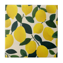 Motif de fruits d'agrumes Jaunes Citrons Méditerra